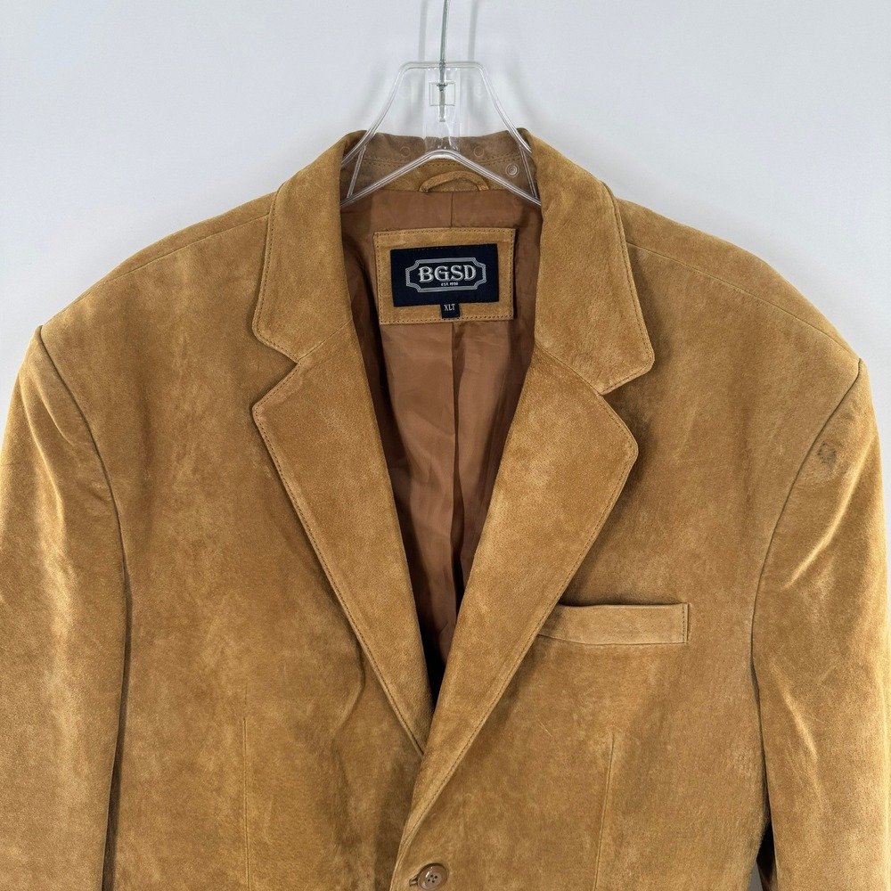 Vintage BGSD Mens Sz XLT Genuine Leather Suede Blazer Jacket Sport Coat‎ Tan - Picture 9 of 14